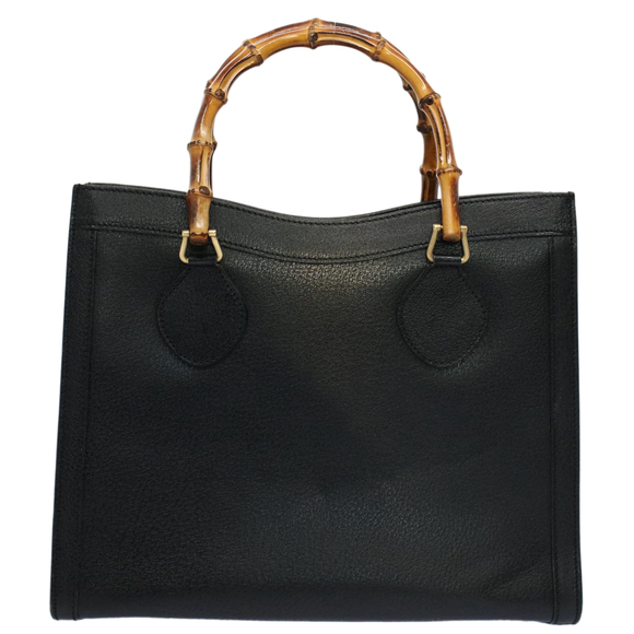 GUCCI Bamboo Hand Bag Leather Black 002 2853 0260 0 Auth bs9832 - Picture 2 of 16